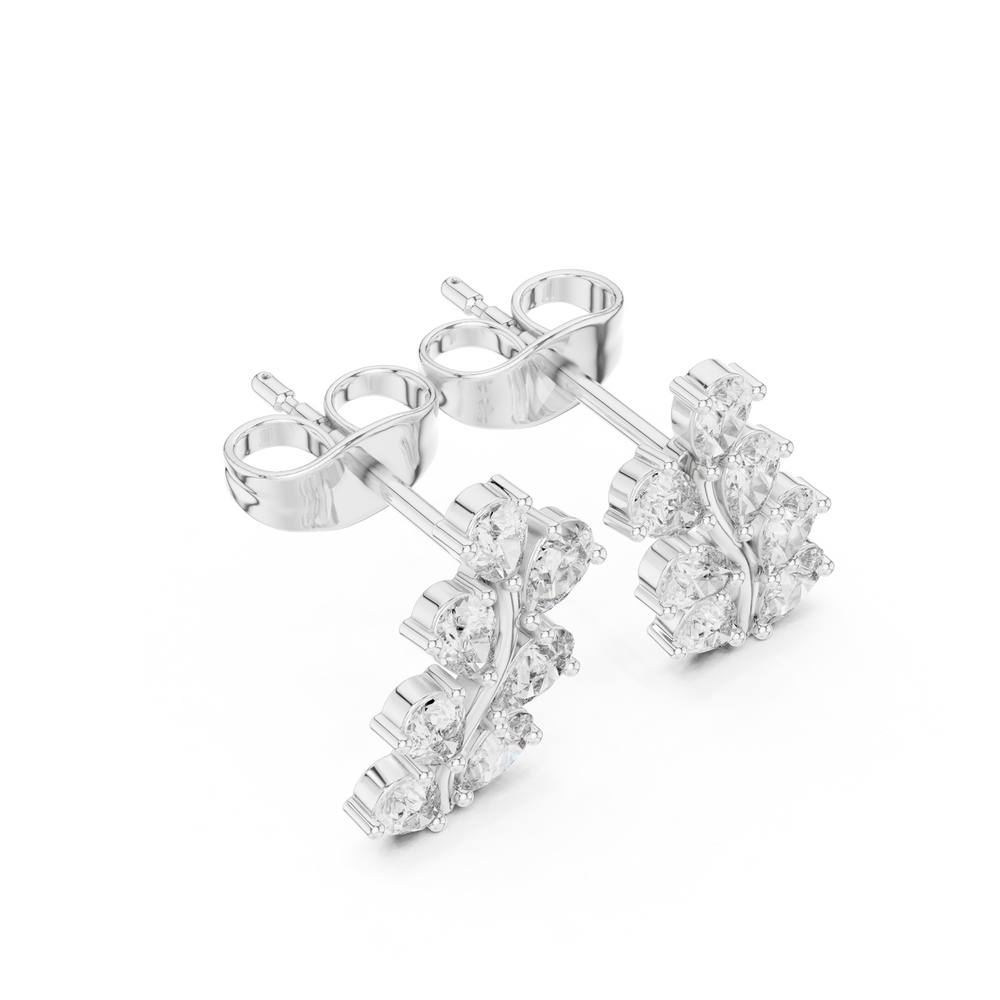 Elegant floral leaf cluster earrings for women