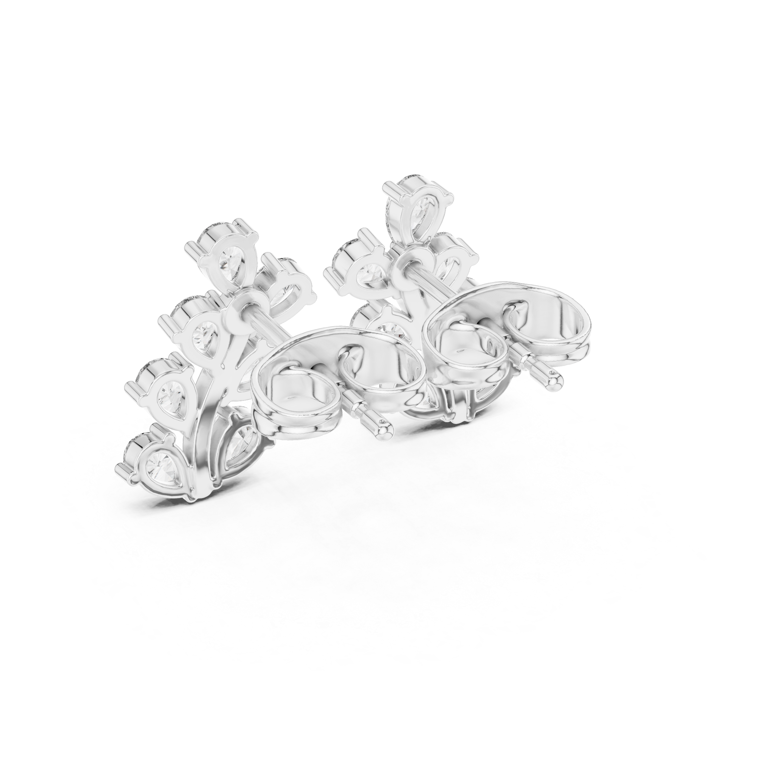 Elegant floral leaf cluster earrings for women