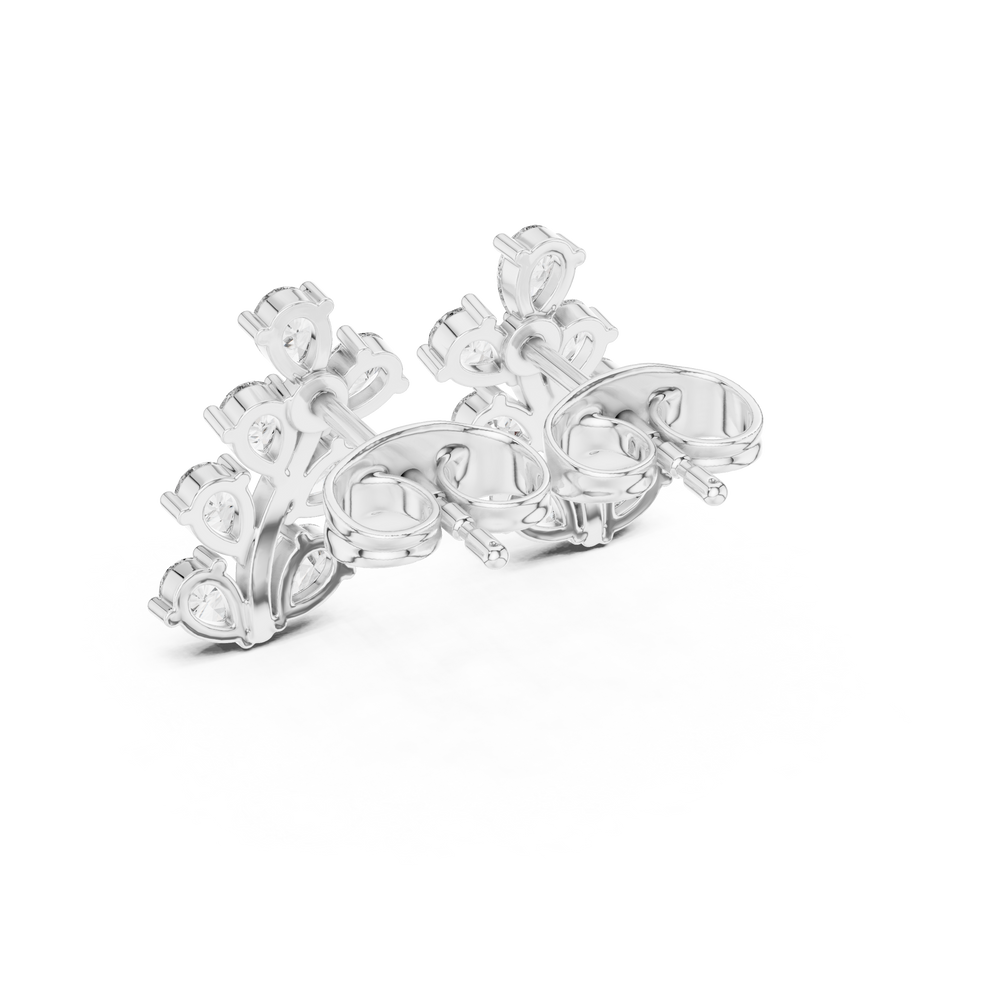 Elegant floral leaf cluster earrings for women