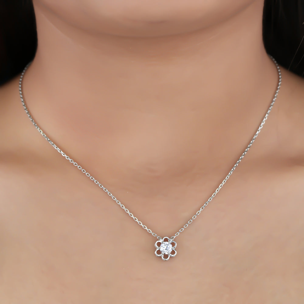 925 sterling silver Flower Stud Necklace for women India