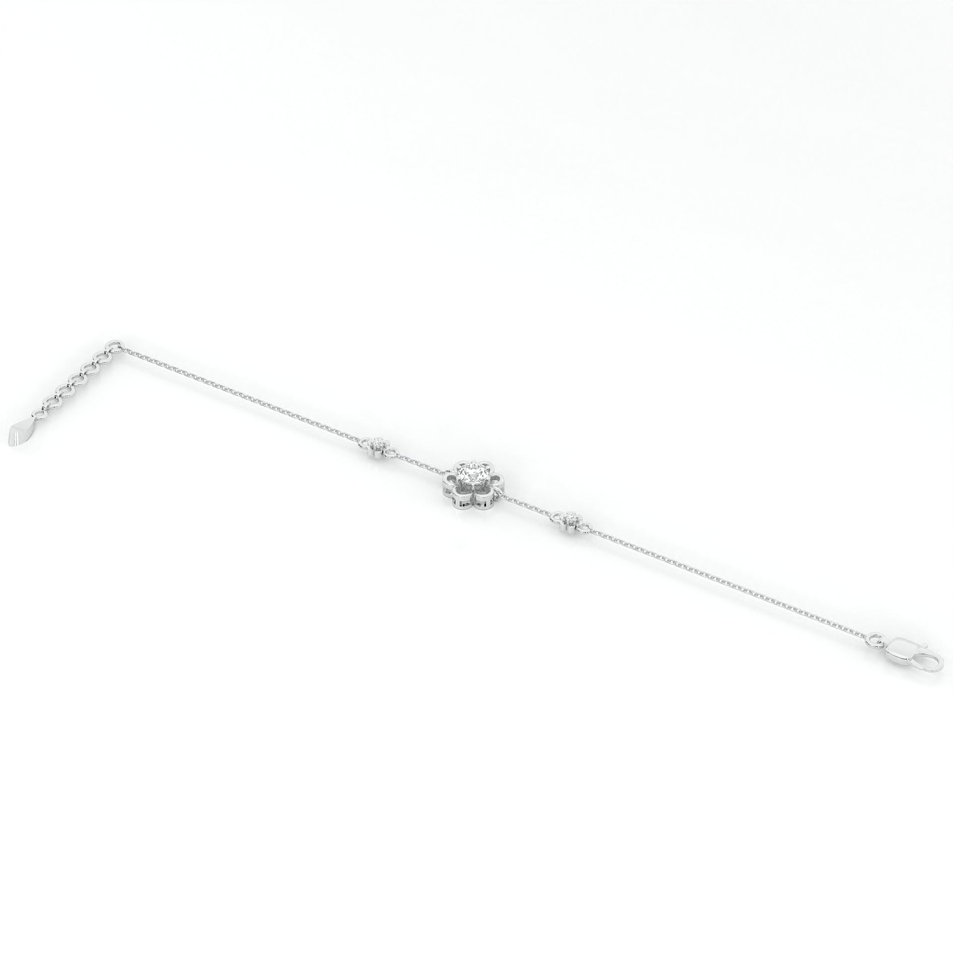 925 sterling silver flower stud bracelets for women India