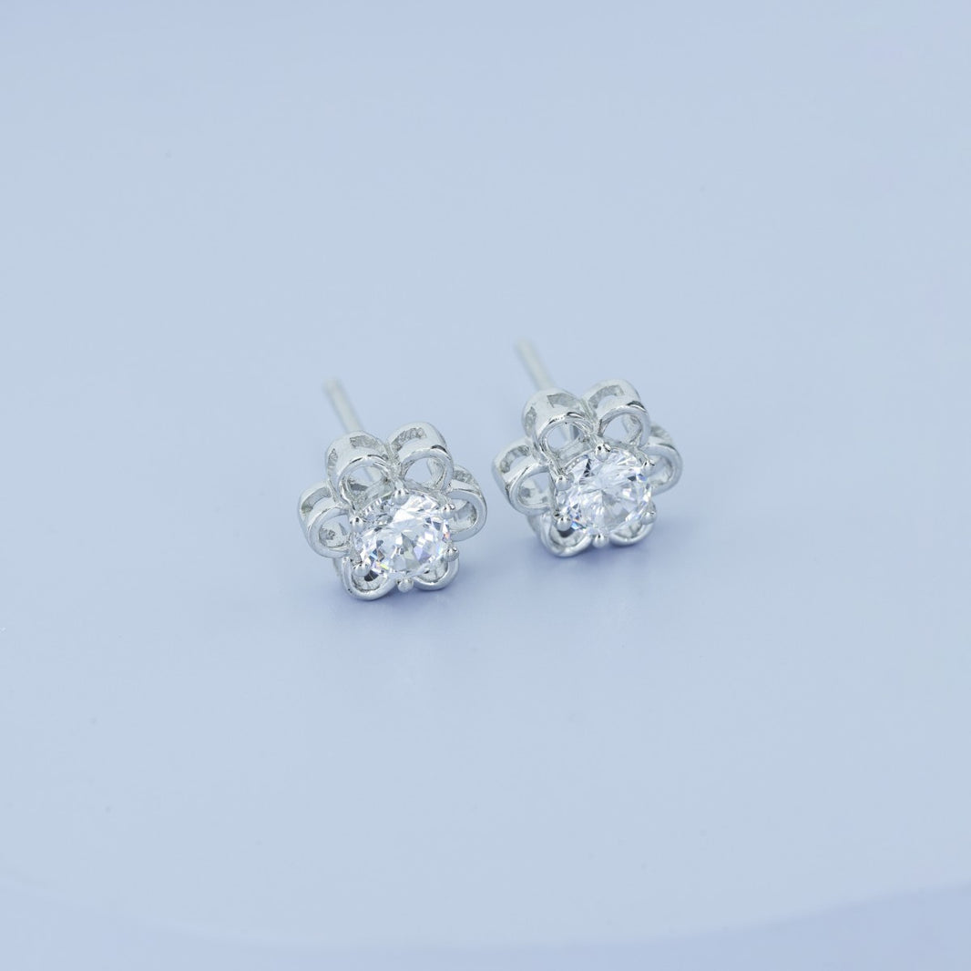 925 sterling silver flower stud earrings for women India