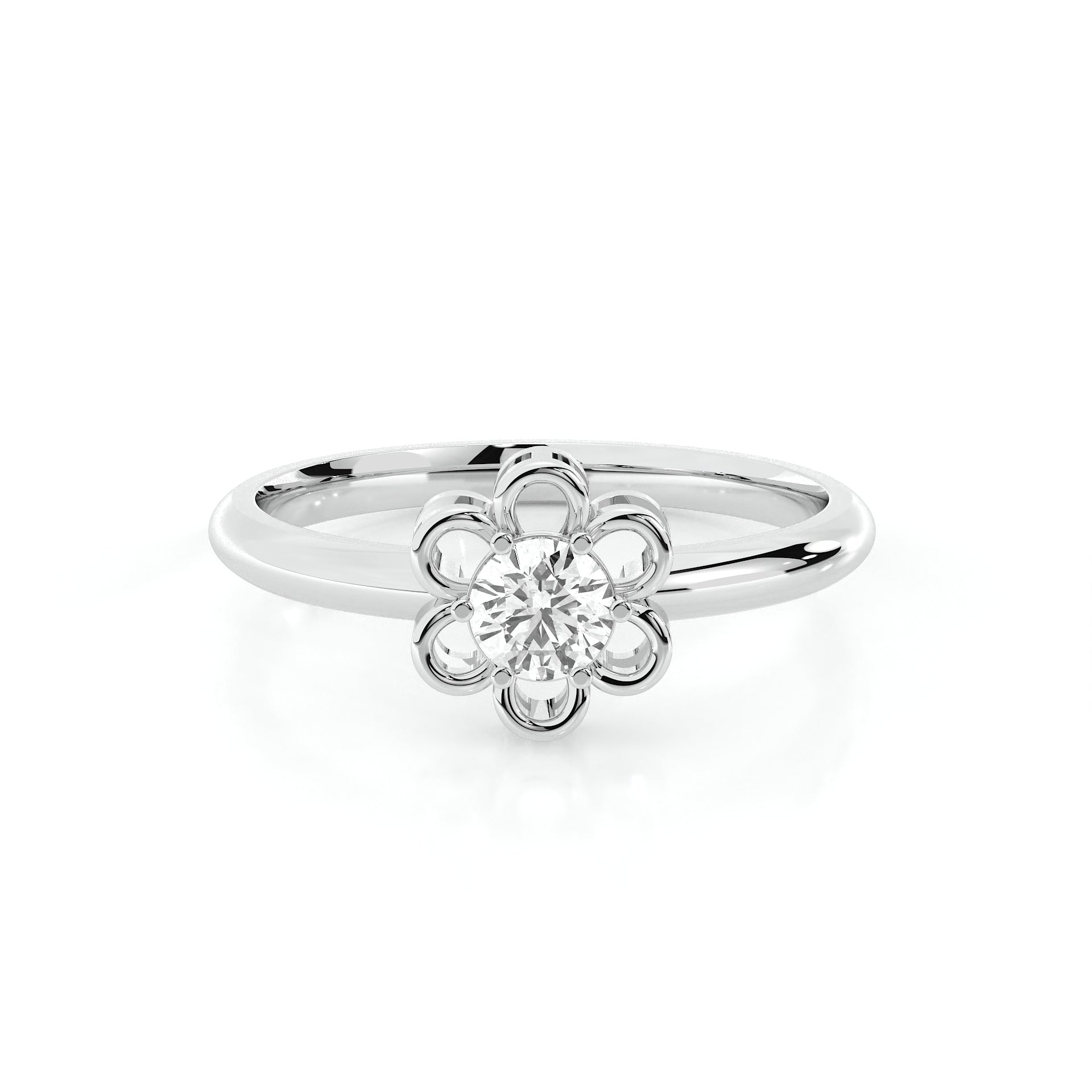 925 sterling silver Flower Stud Rings for women India
