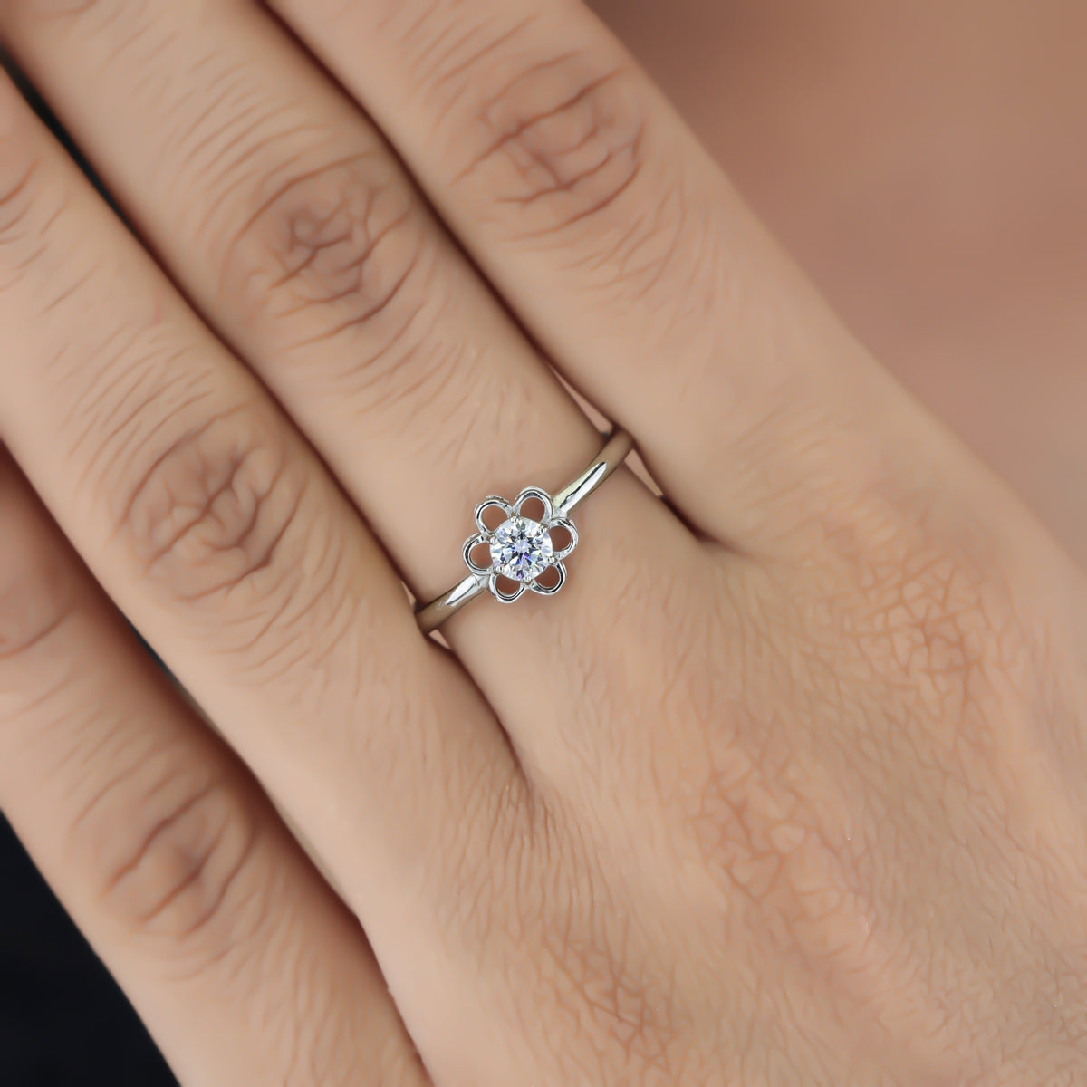 925 sterling silver Flower Stud Ring for women India