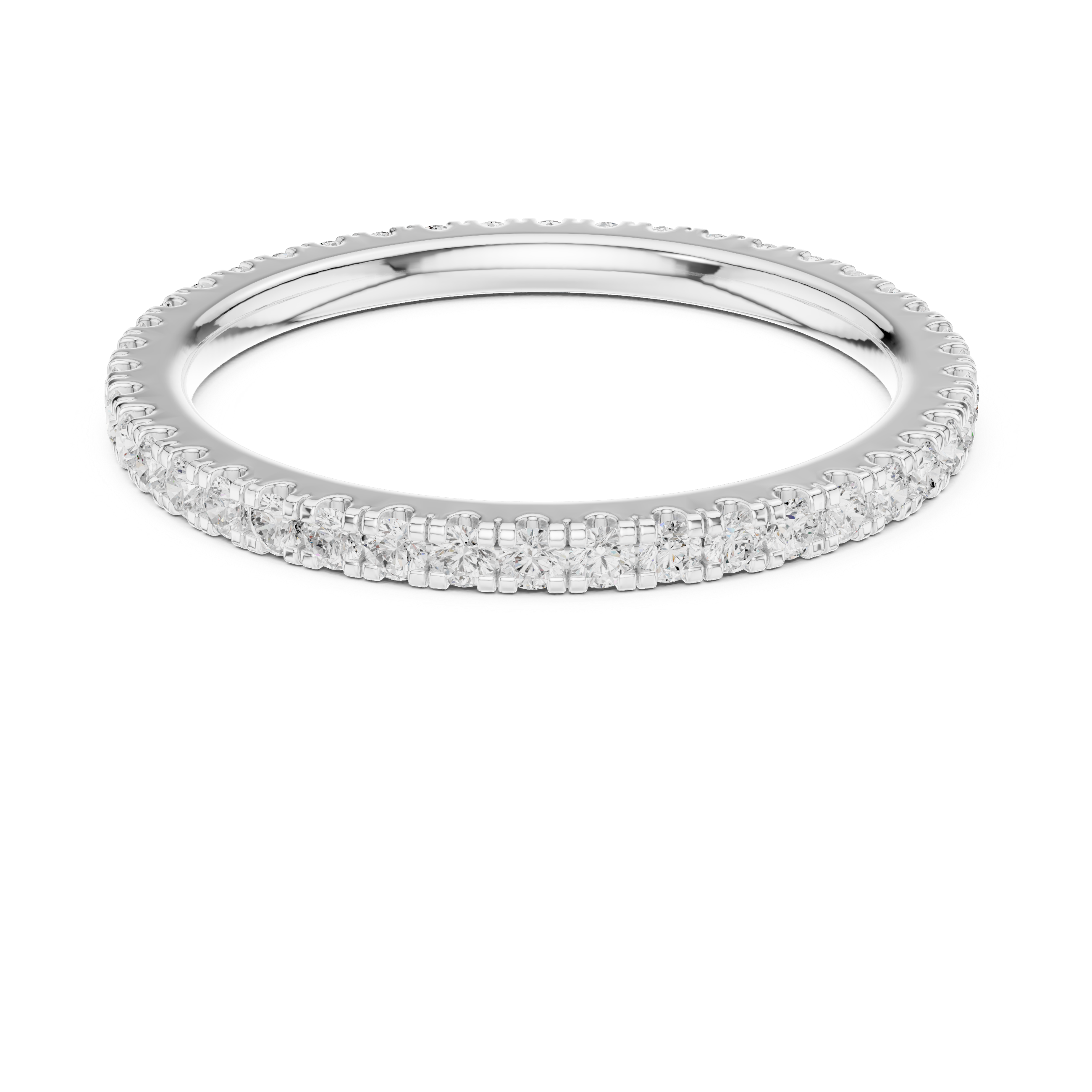 Full eternity pave diamond band ring with round brilliant cut stones