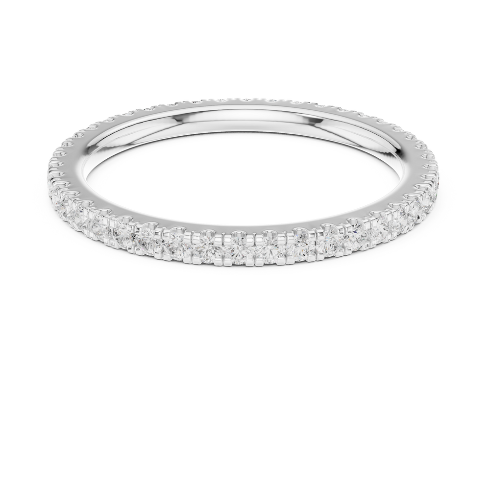 Full eternity pave diamond band ring with round brilliant cut stones