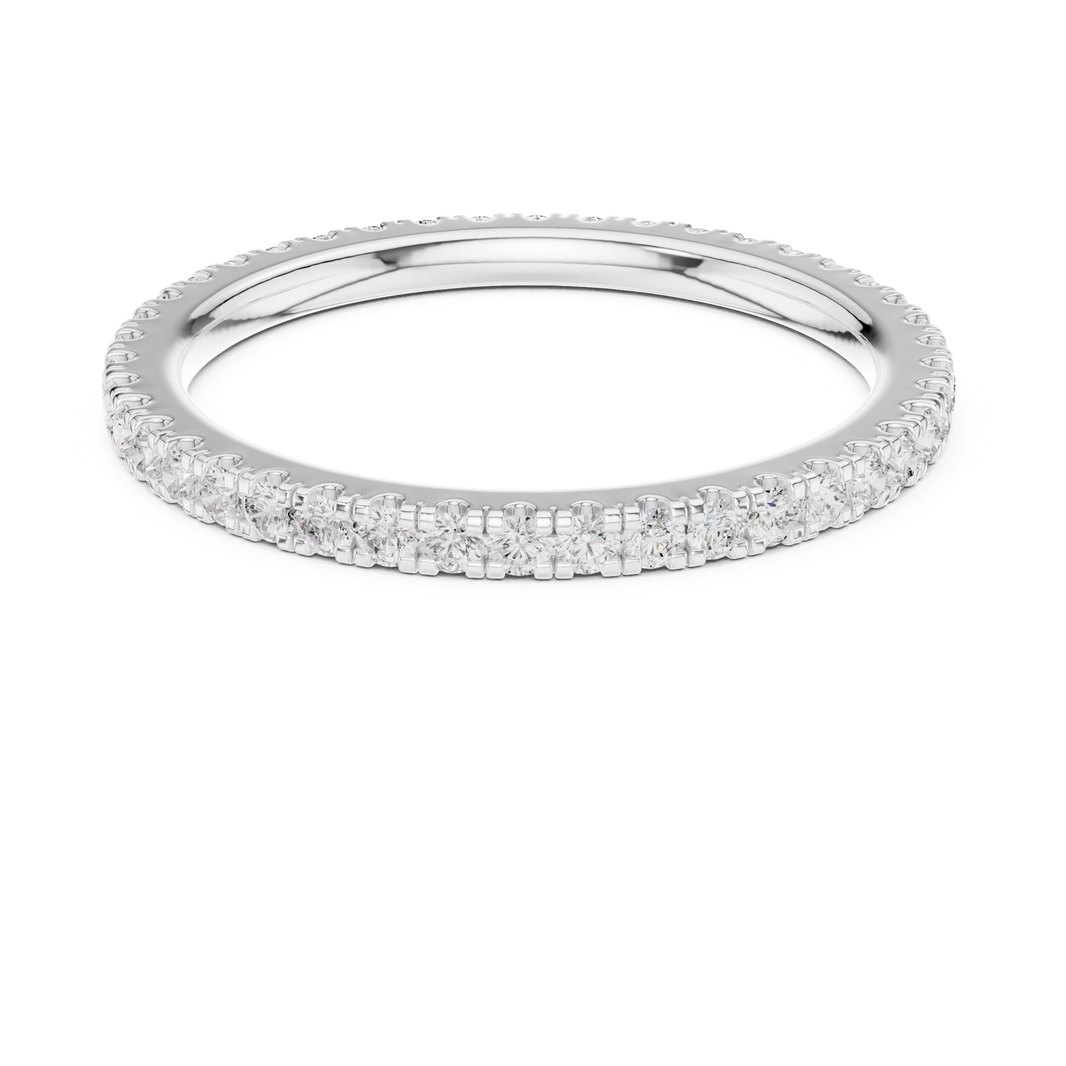 Full eternity pave diamond band ring with round brilliant cut stones