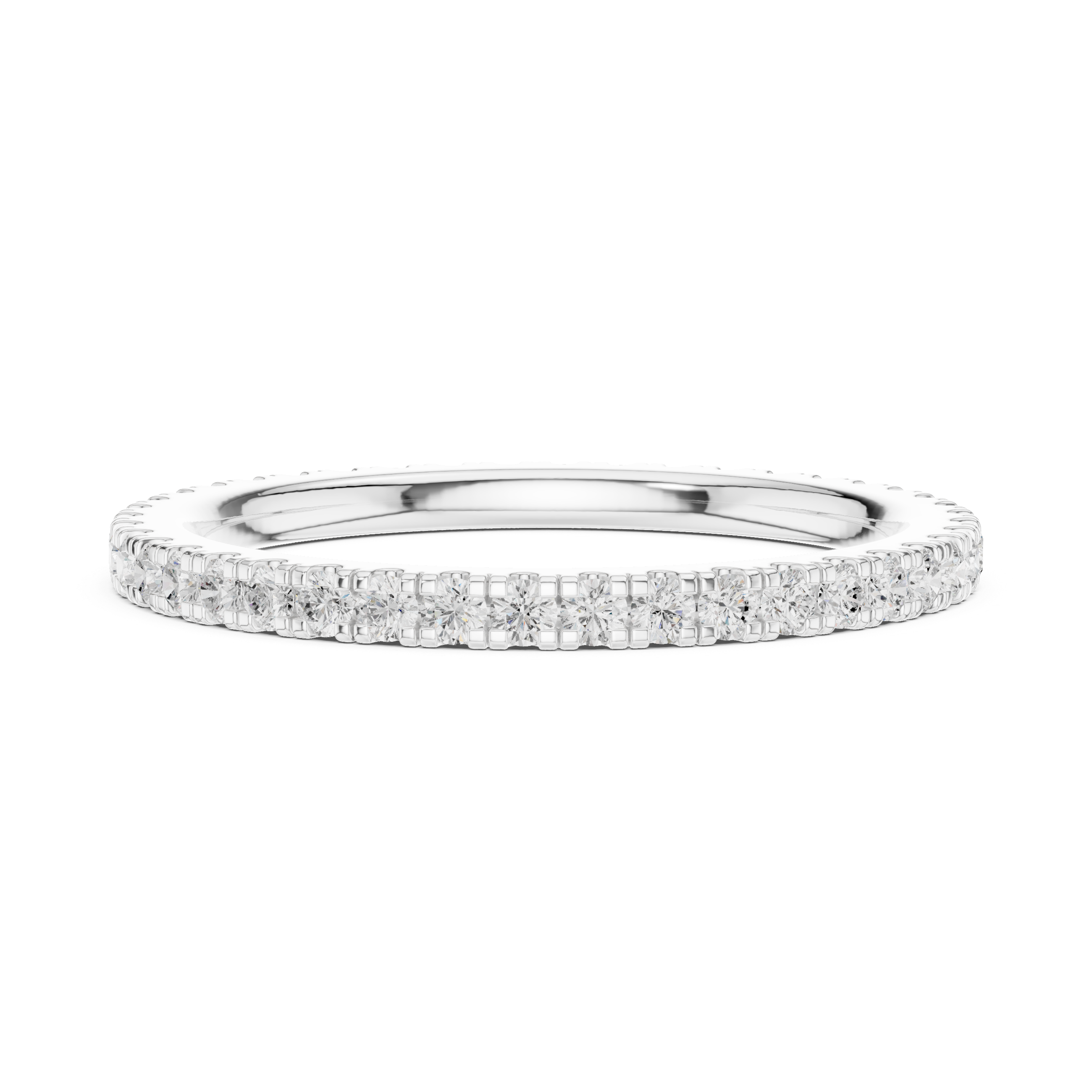 Full eternity pave diamond band ring with round brilliant cut stones