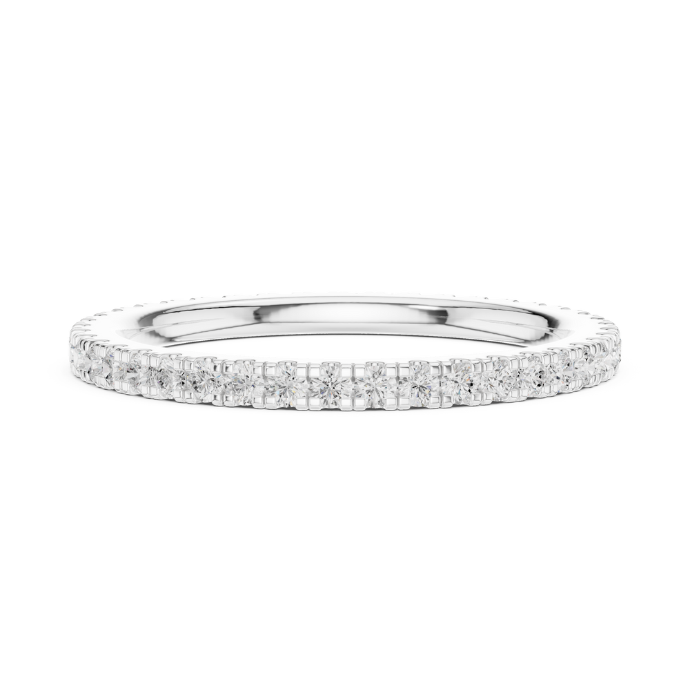 Full eternity pave diamond band ring with round brilliant cut stones