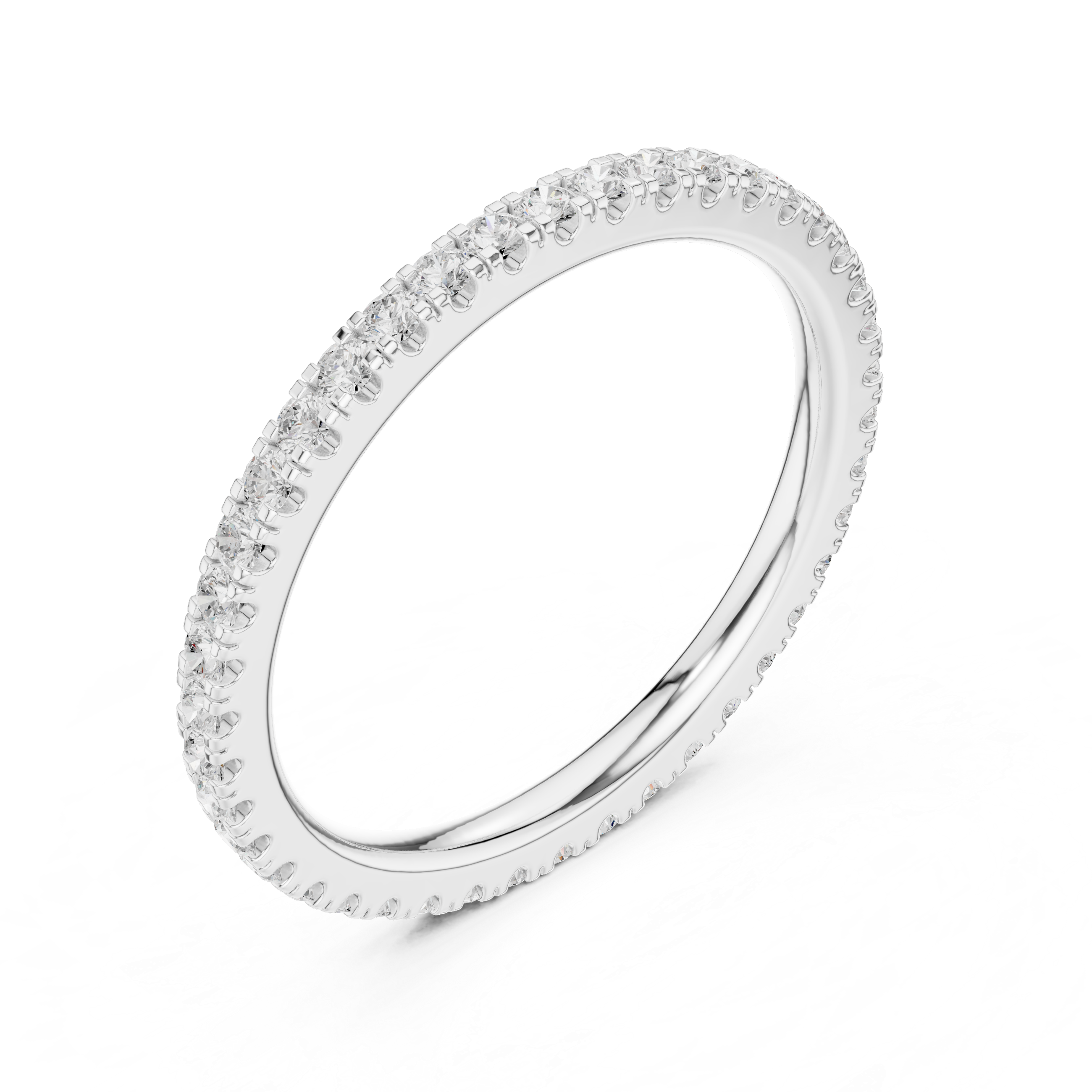 Full eternity pave diamond band ring with round brilliant cut stones