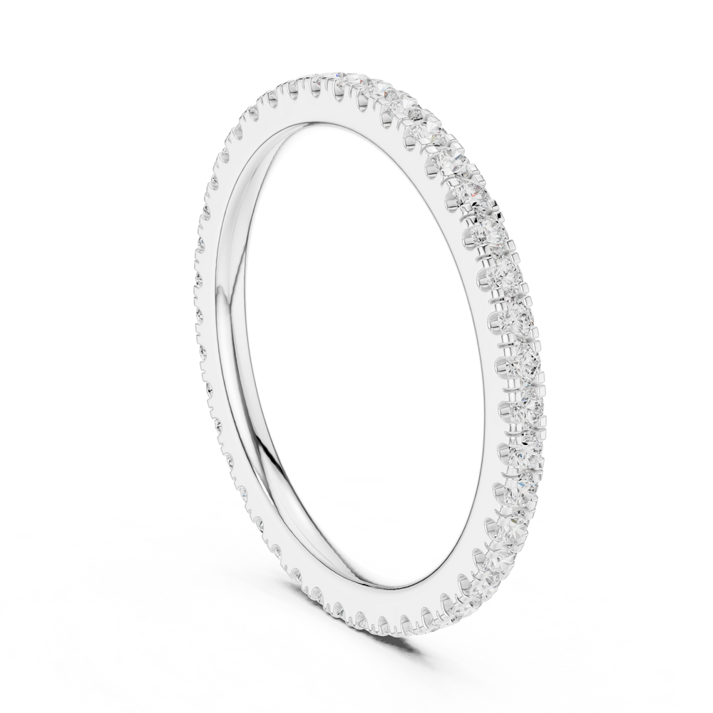 Full eternity pave diamond band ring with round brilliant cut stones