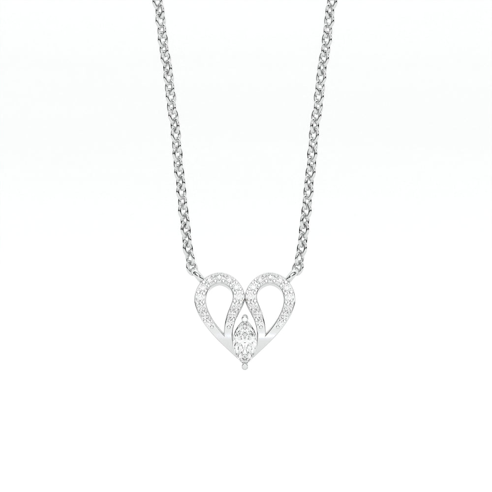 925 sterling Heart Diamond Necklaces