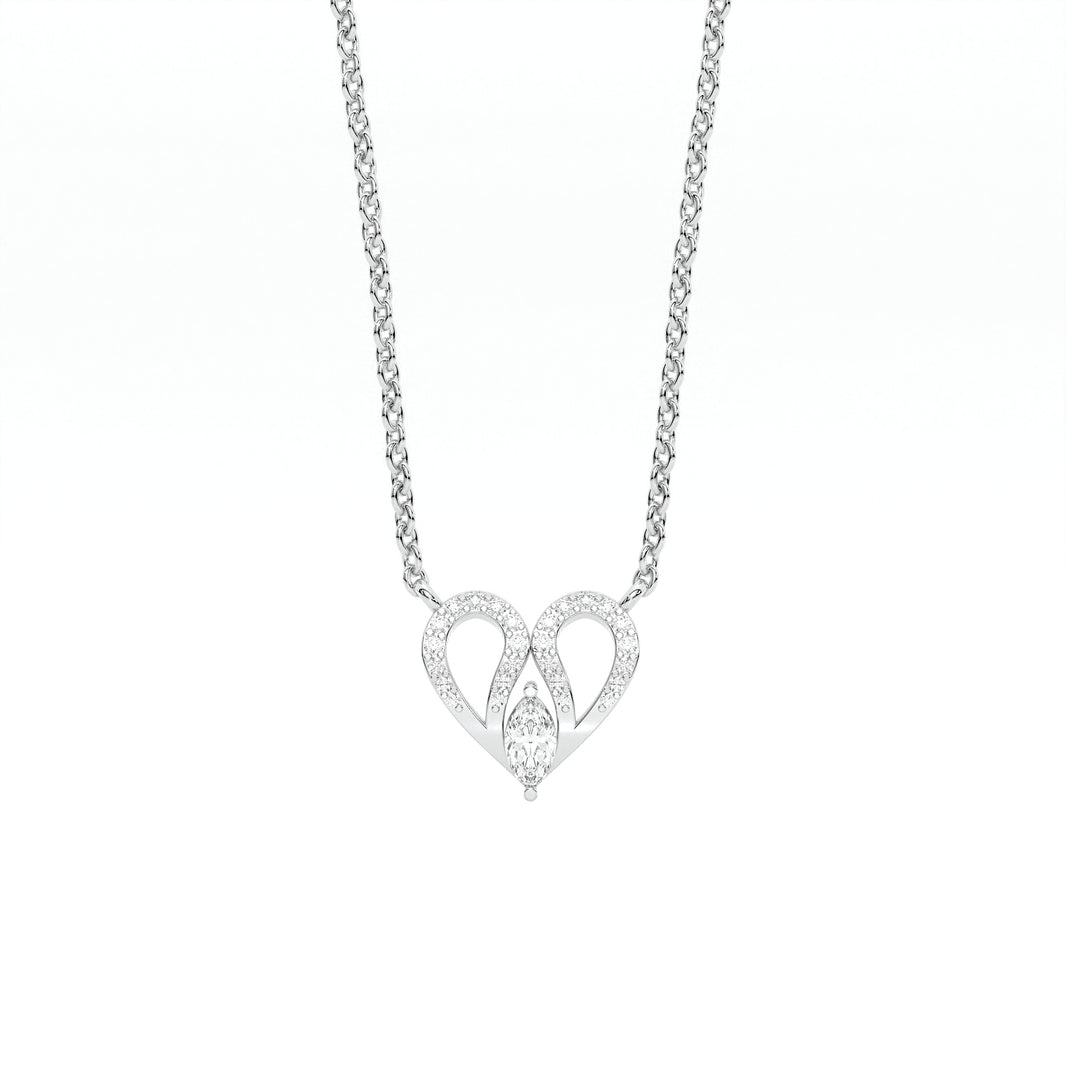 925 sterling Heart Diamond Necklaces