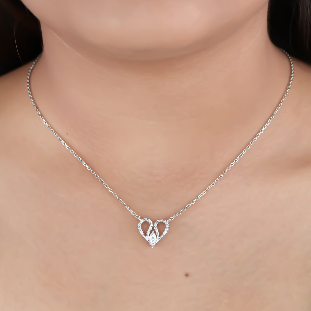 925 sterling Heart Diamond Necklace