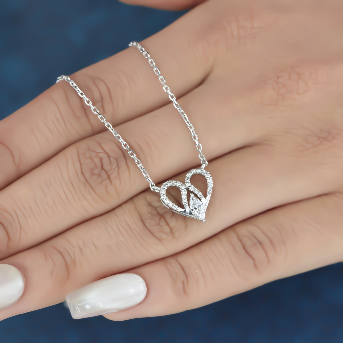 925 sterling Heart Diamond Necklace