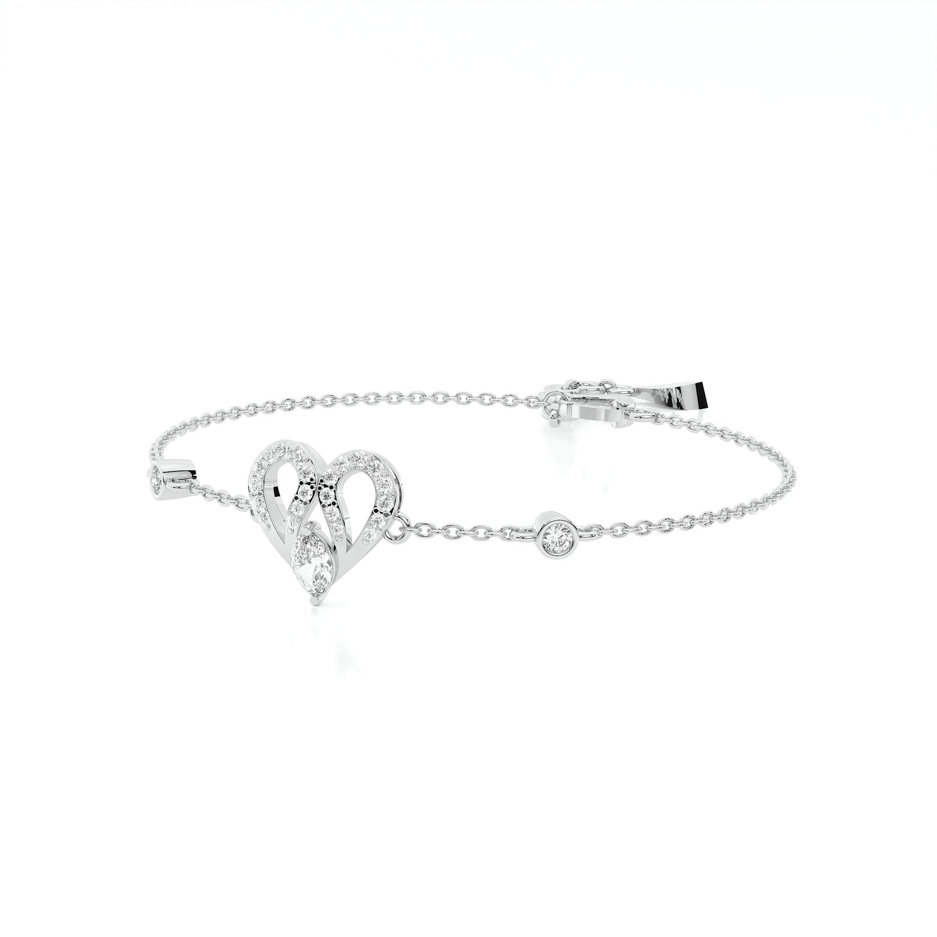 925 sterling Heart Diamond Bracelets