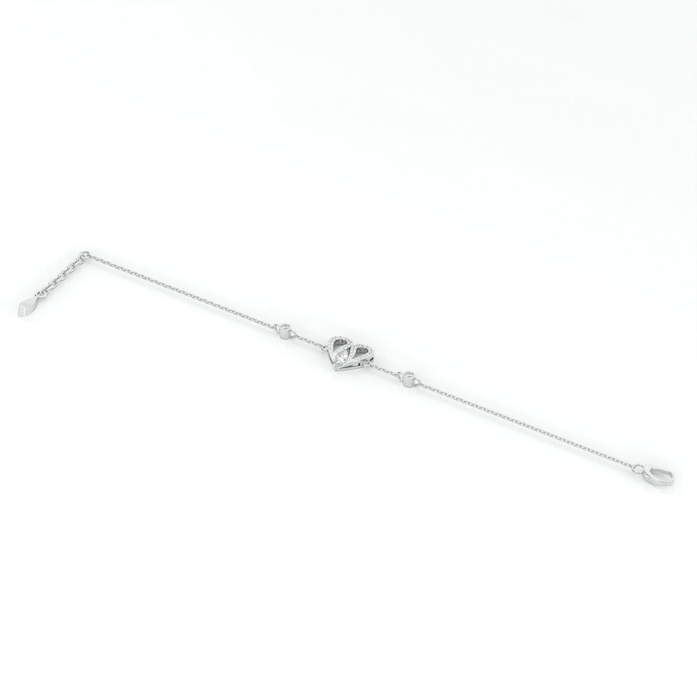 925 sterling Heart Diamond Bracelets