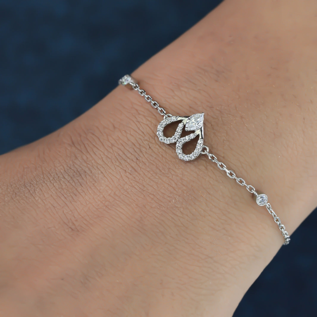 925 sterling Heart Diamond Bracelet