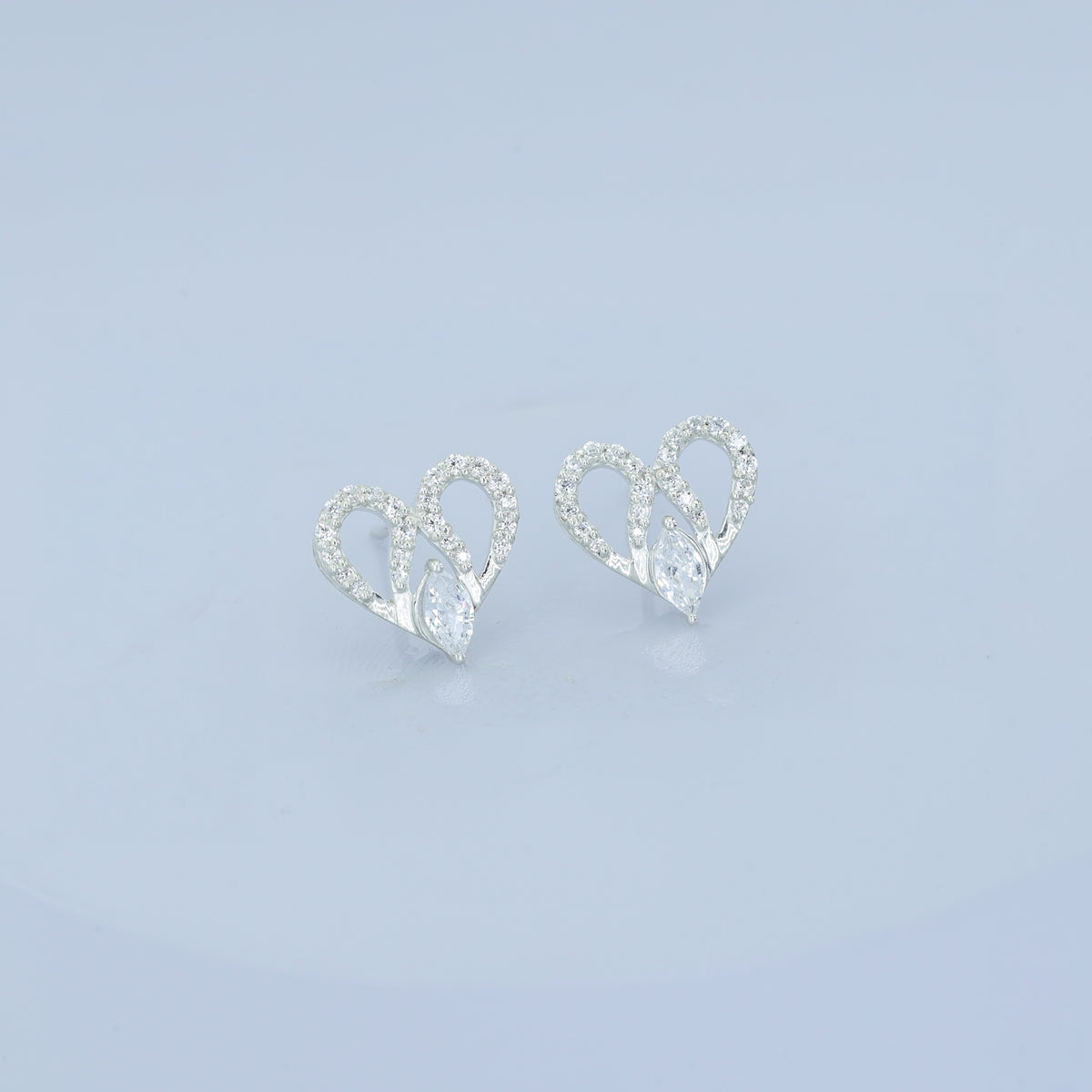 925 sterling Heart Diamond Earrings