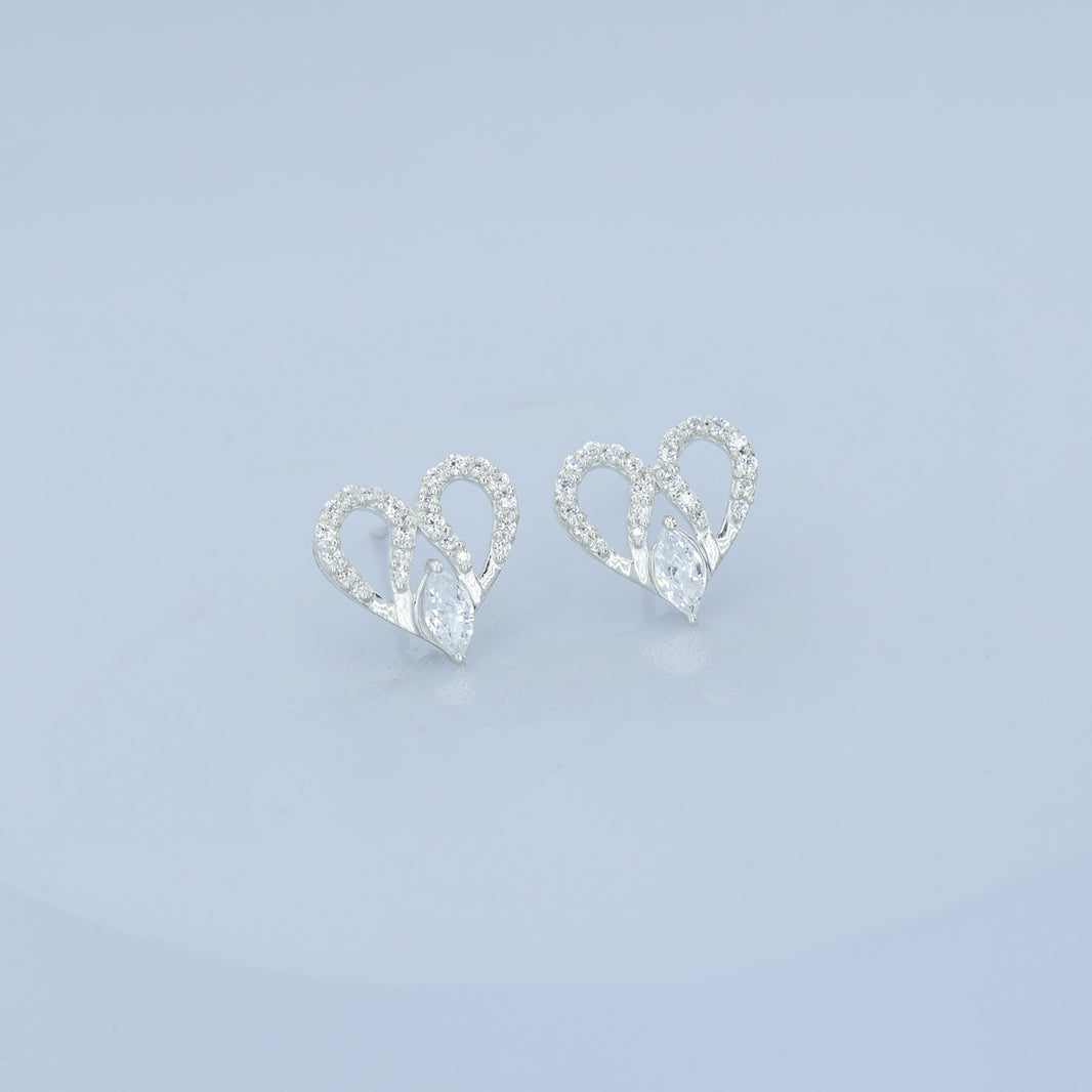 925 sterling Heart Diamond Earrings