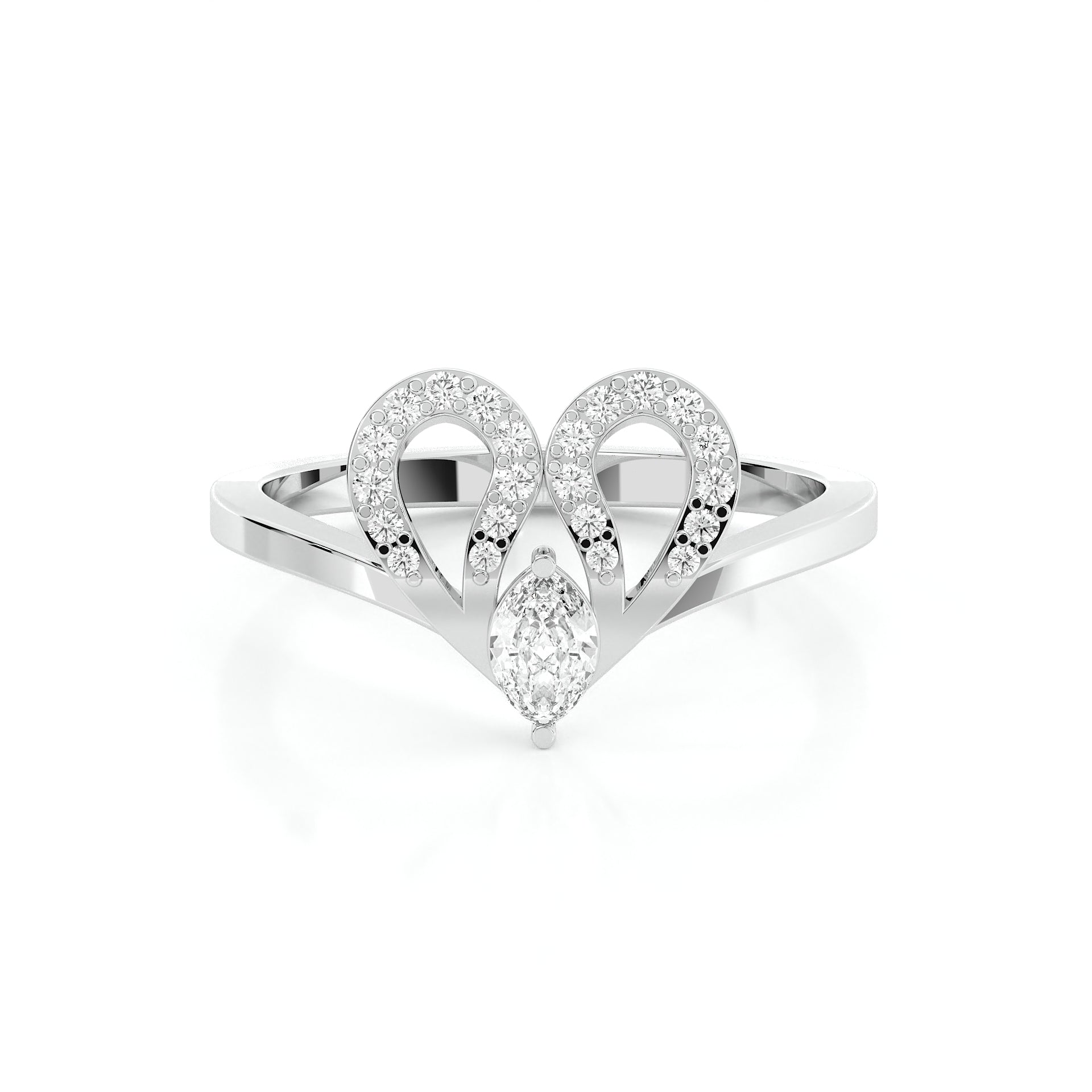 925 sterling Heart Diamond Rings