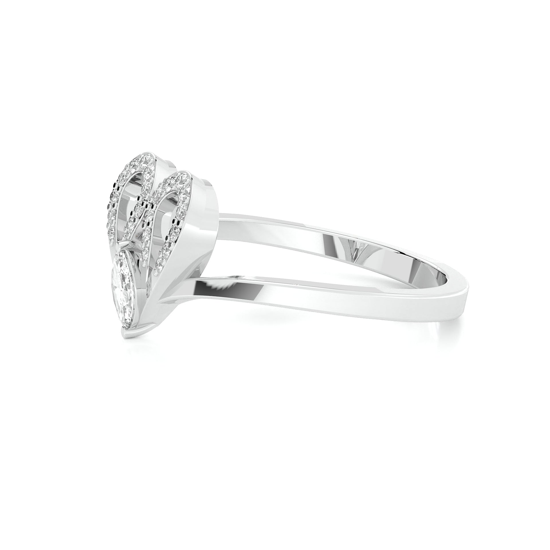 925 sterling Heart Diamond Rings