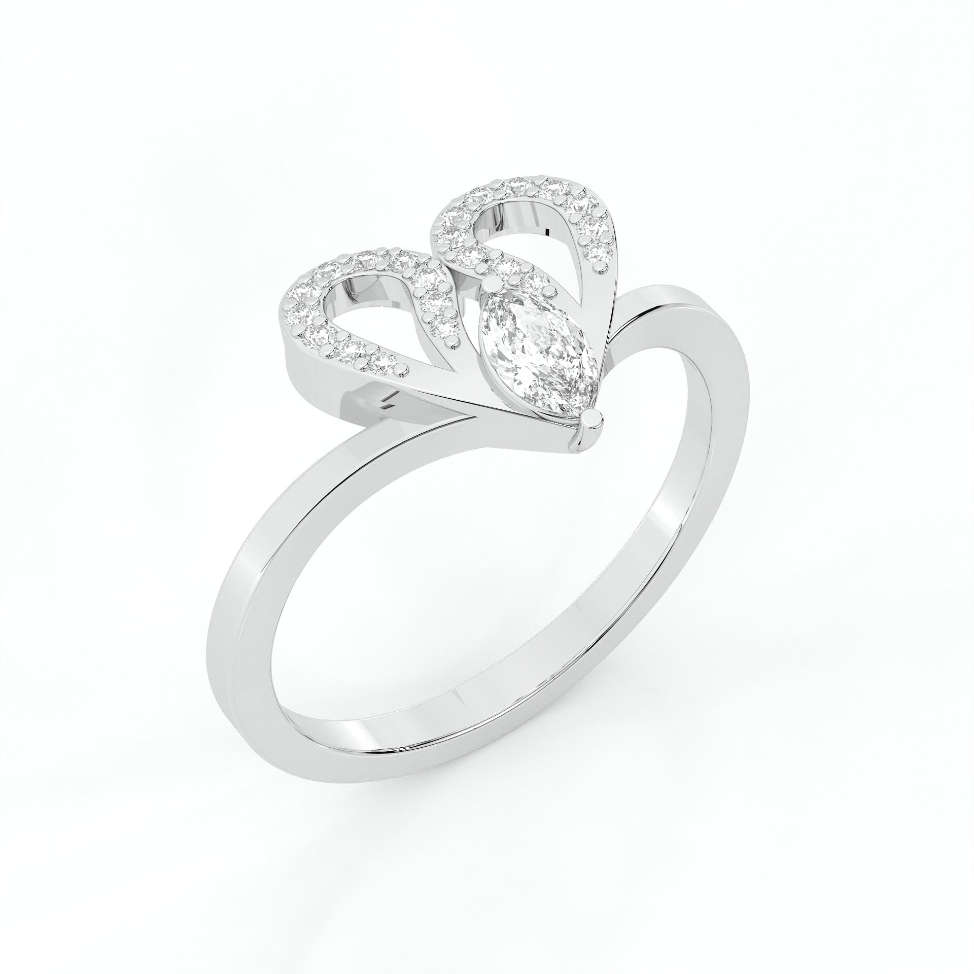 925 sterling Heart Diamond Rings