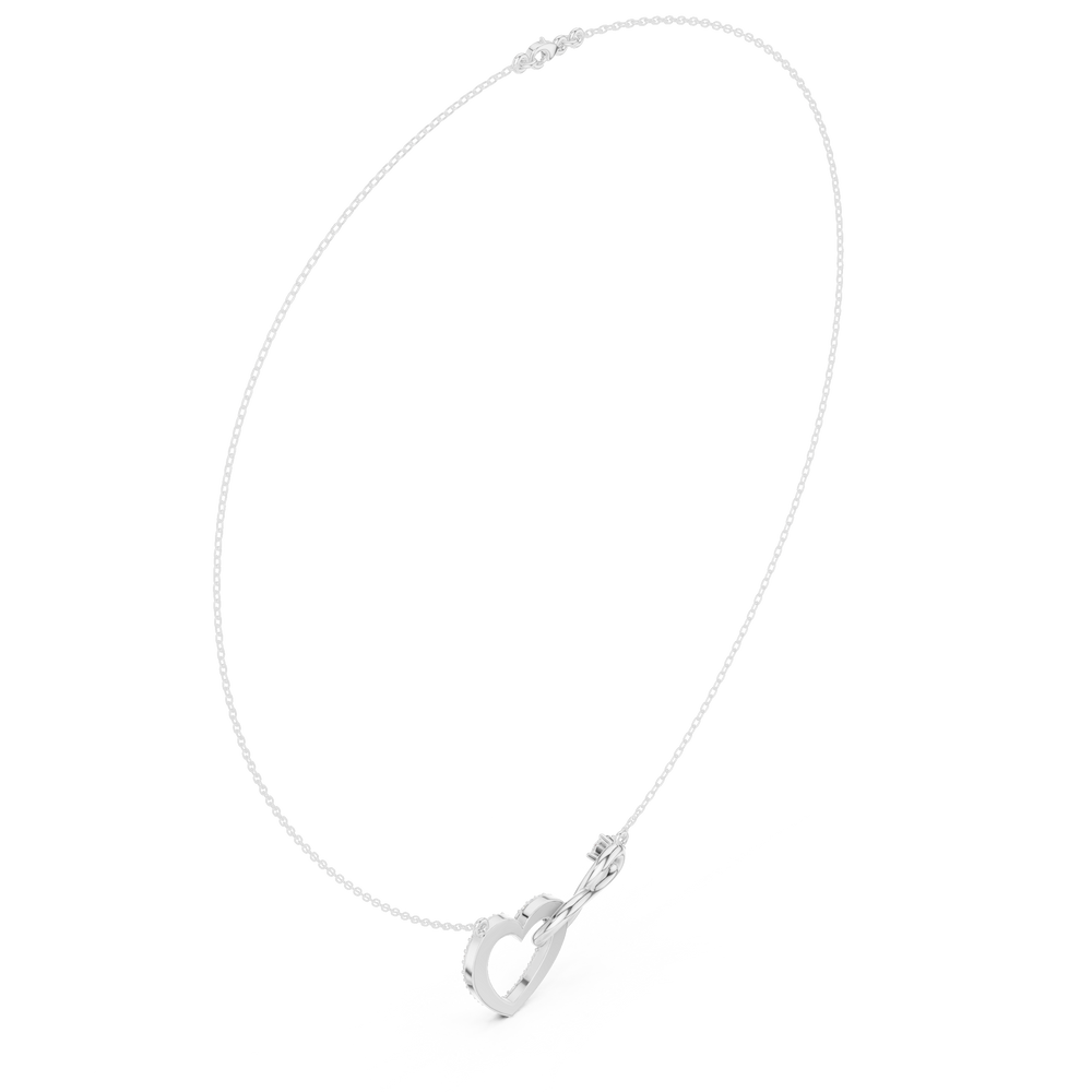 Infinity heart interlinked pave diamond pendant necklace
