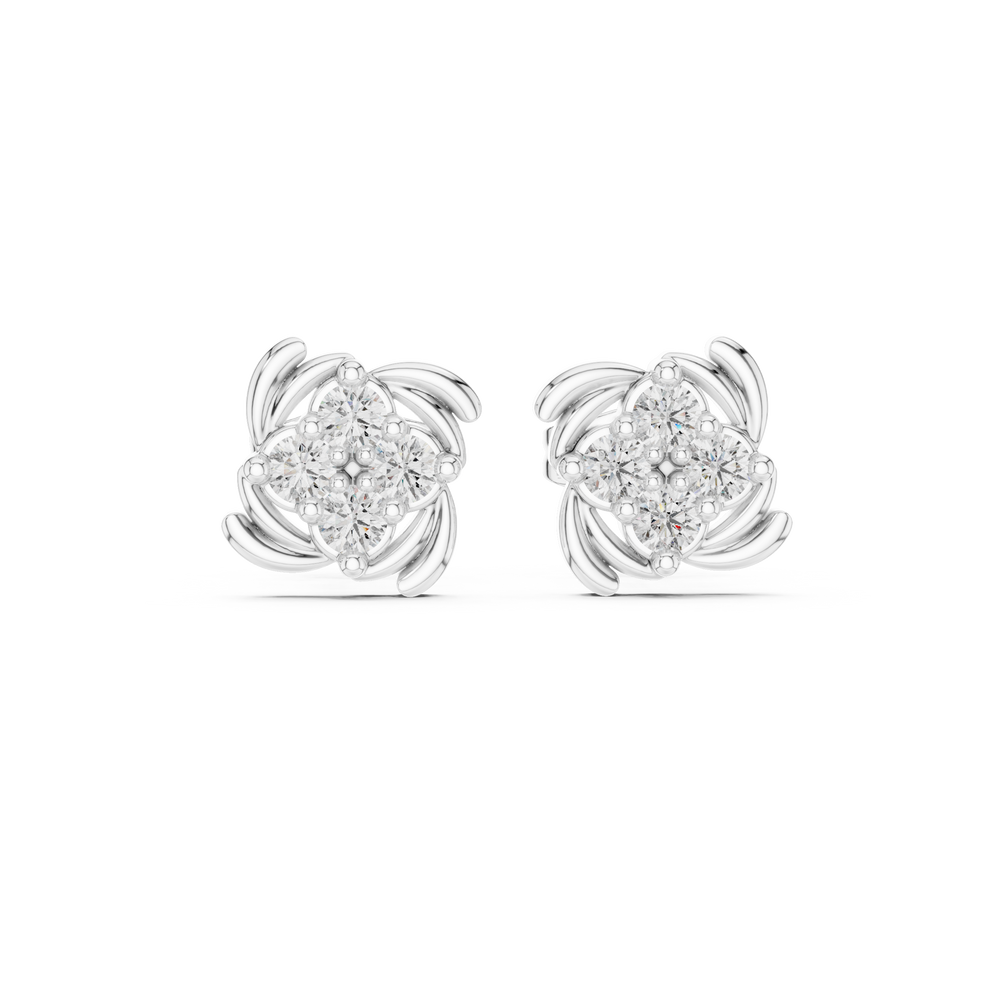 Knot stud earrings with sparkling stone centre detailing