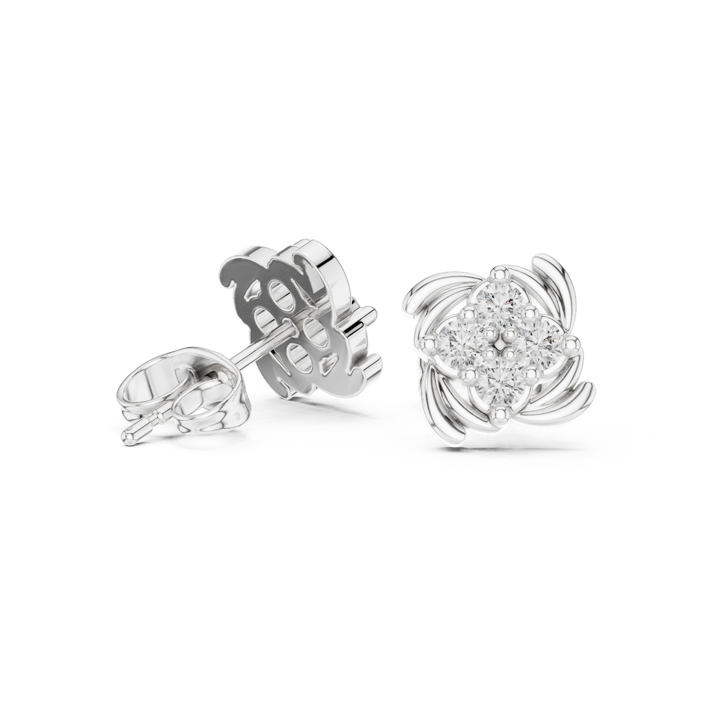Knot stud earrings with sparkling stone centre detailing