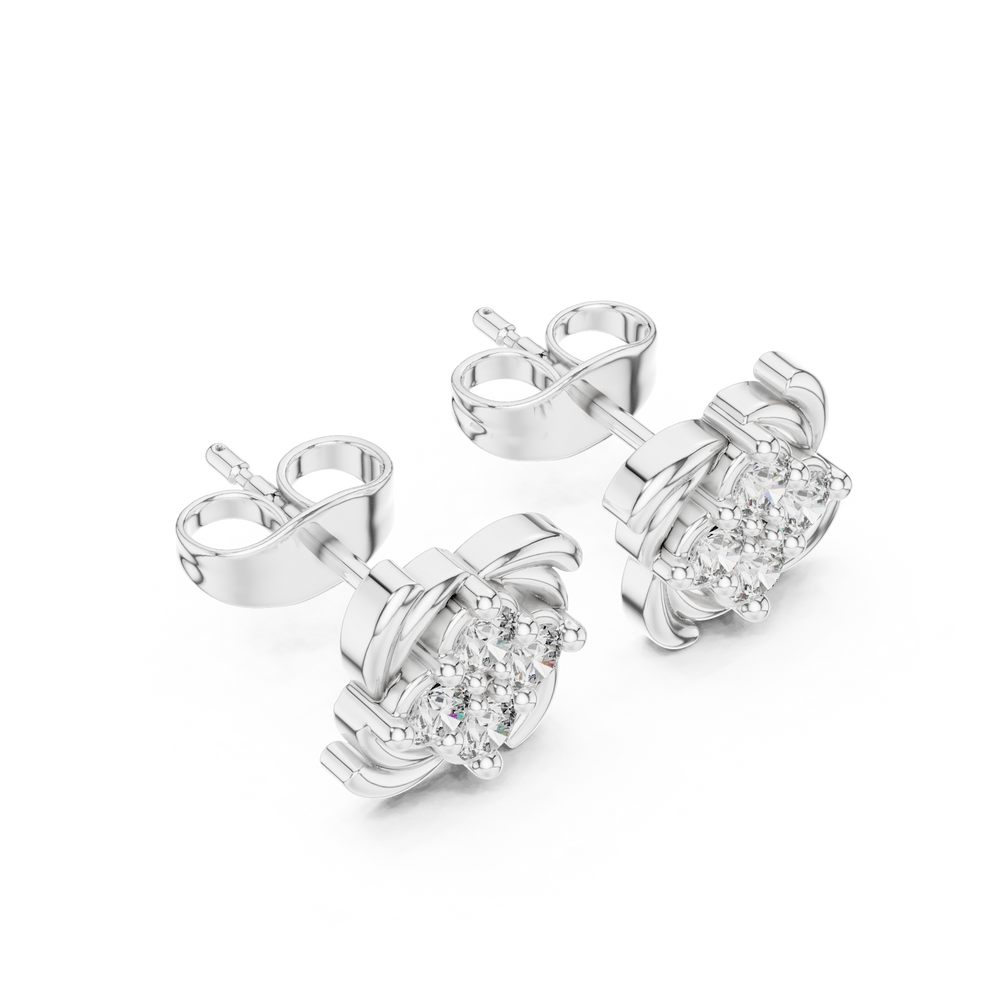 Knot stud earrings with sparkling stone centre detailing