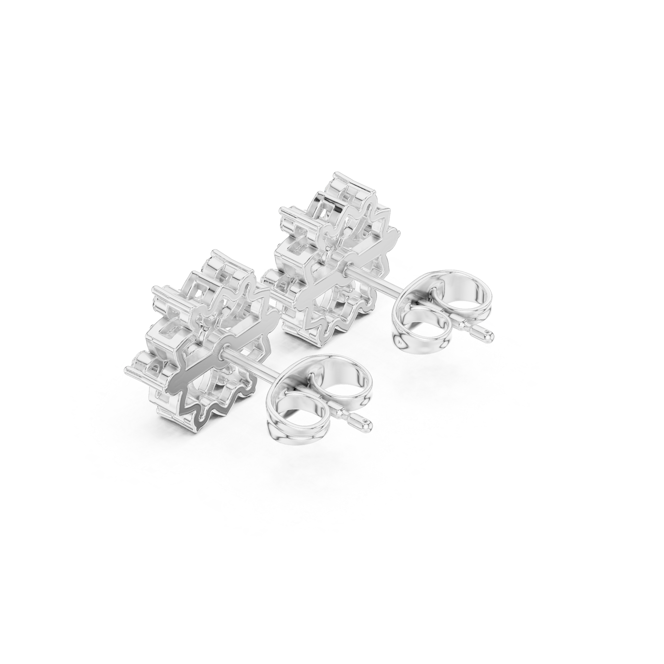 Round brilliant cluster centre with open lotus petal outline and stone-tipped petal tips