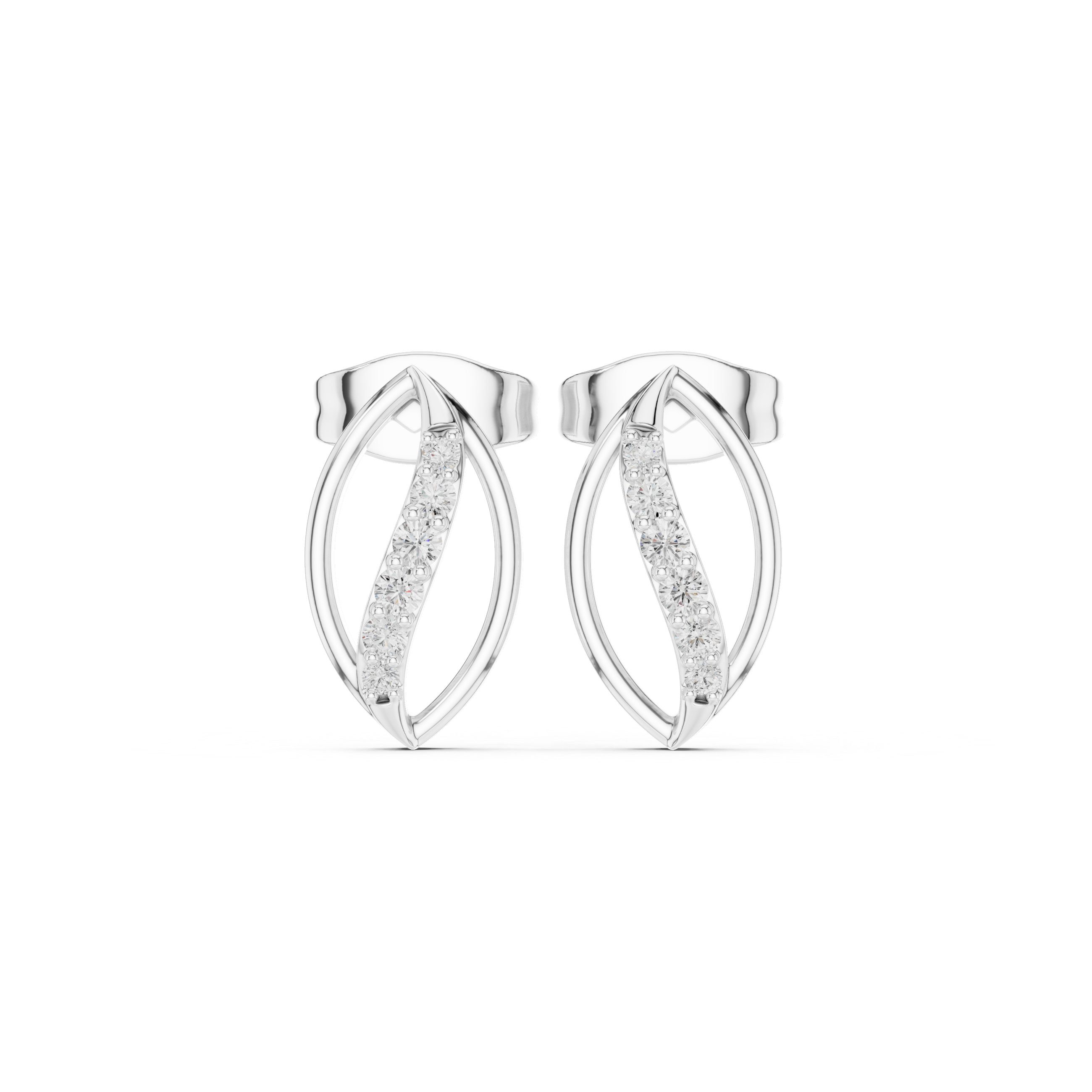 Marquise loop stud earrings for women