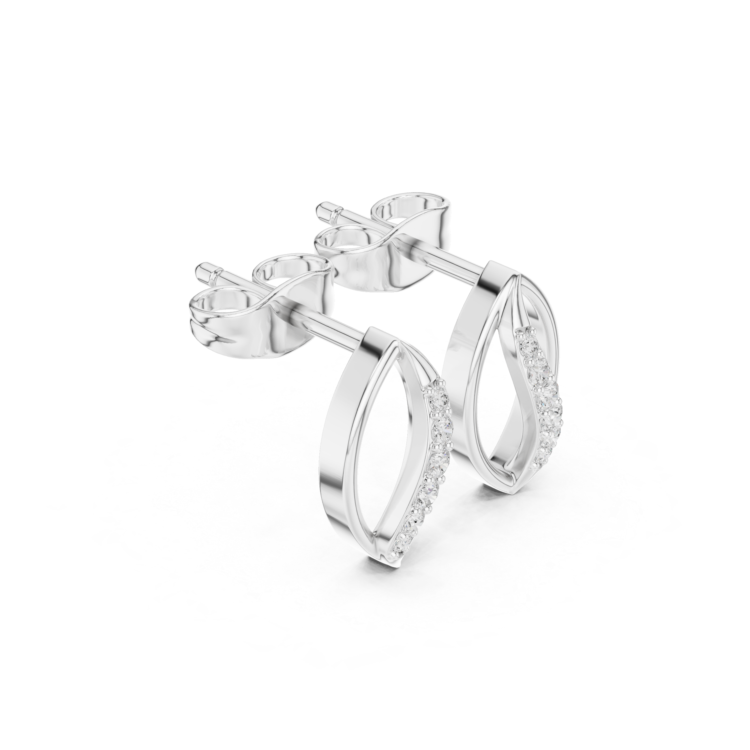Marquise loop stud earrings for women