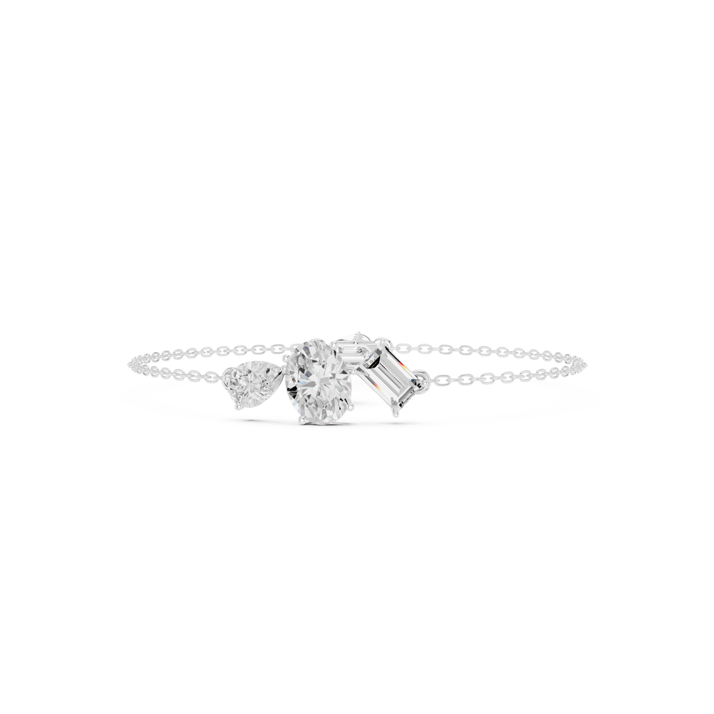 Multi shape chain bracelet with hexagon and mixed cut stone detailing