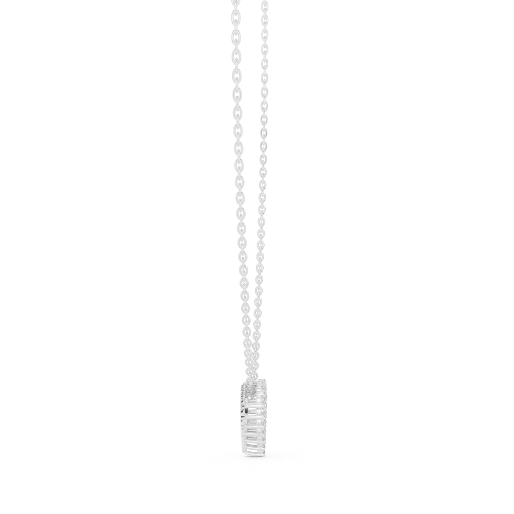 Open Heart Pave Diamond Pendant Necklace