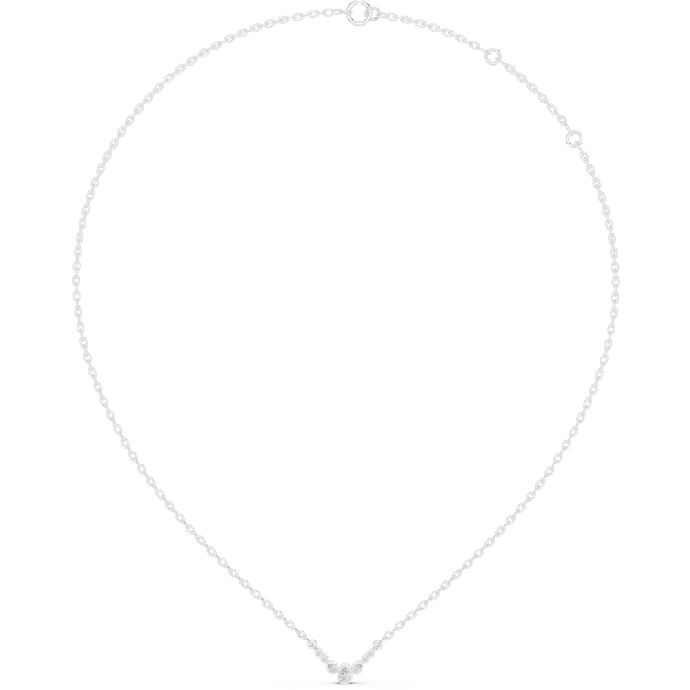 Pear bezel set diamond solitaire necklace