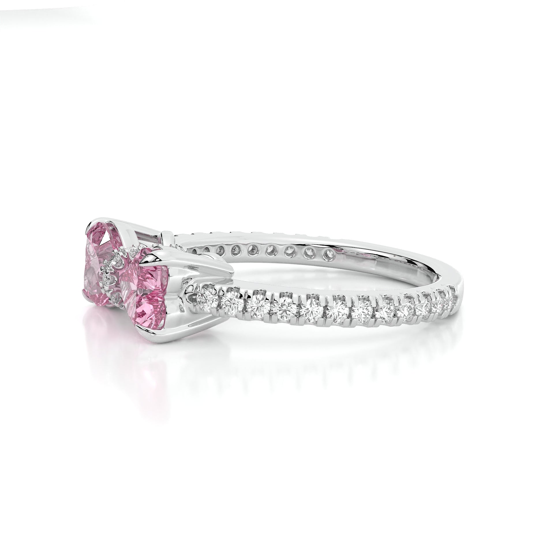 925 sterling Pink Heart Rings