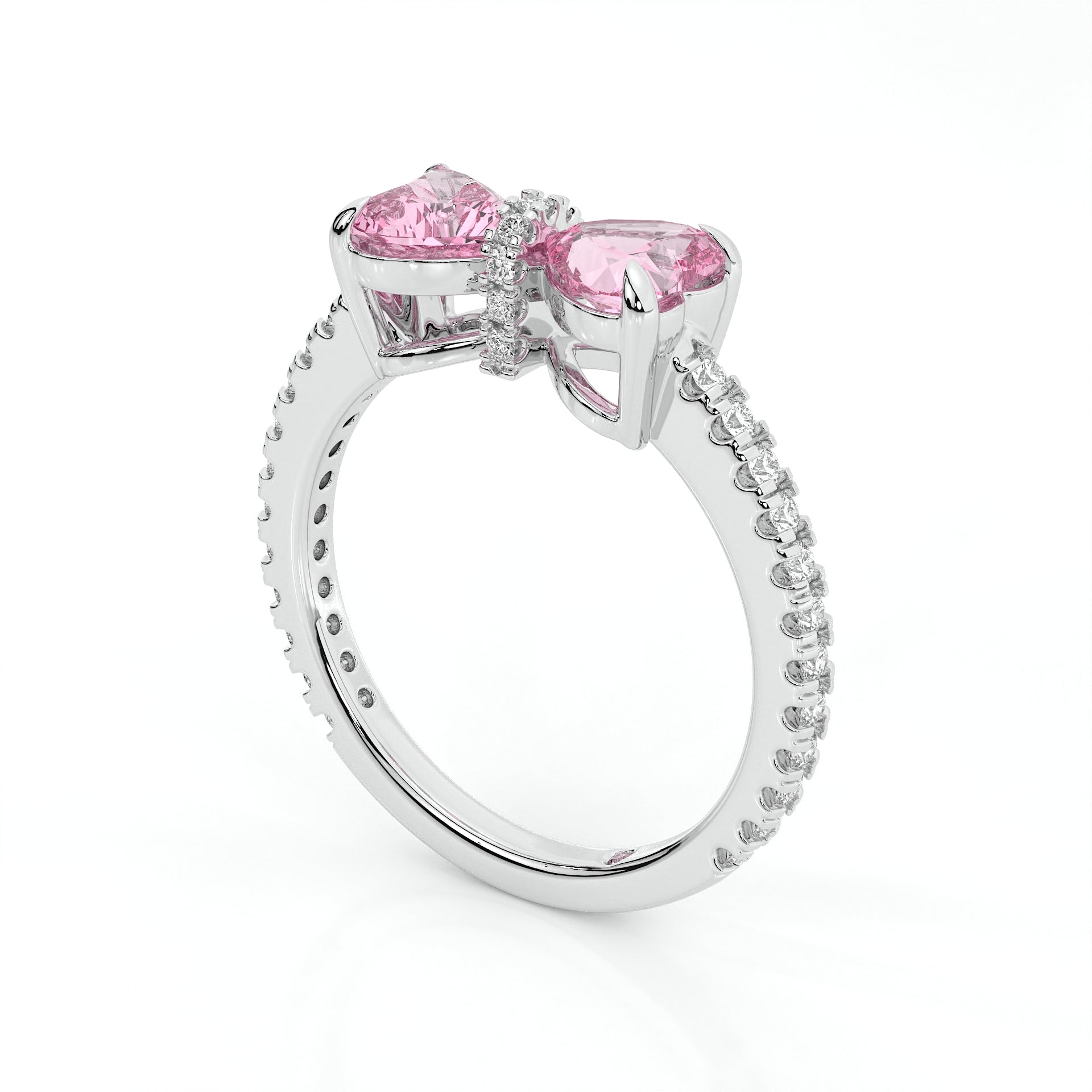 925 sterling Pink Heart Rings