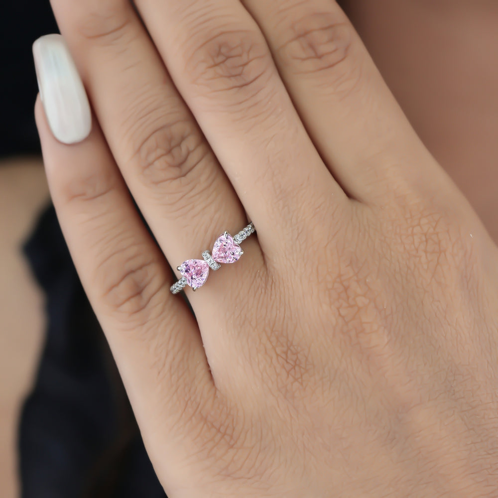 925 sterling Pink Heart Ring