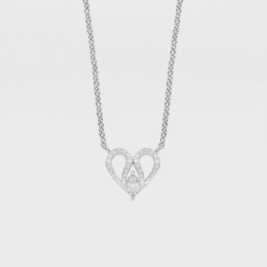 925 sterling Heart Diamond Necklaces