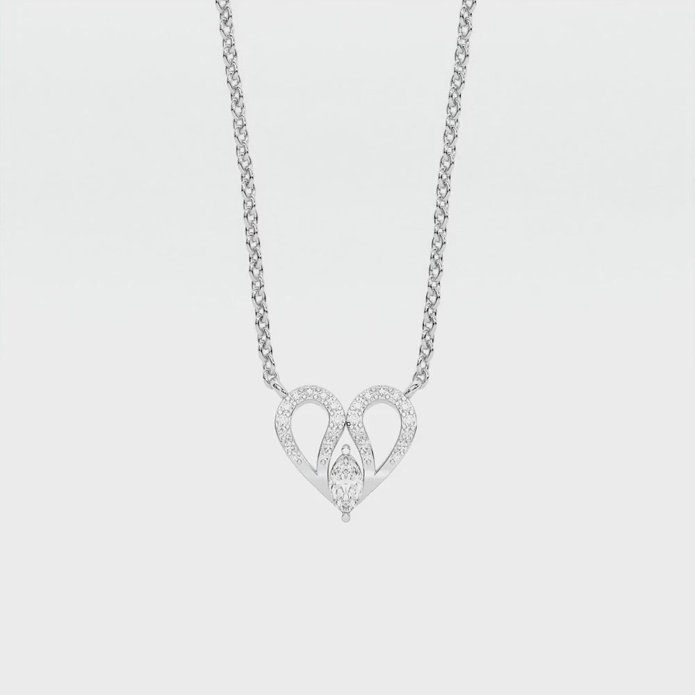 925 sterling Heart Diamond Necklaces