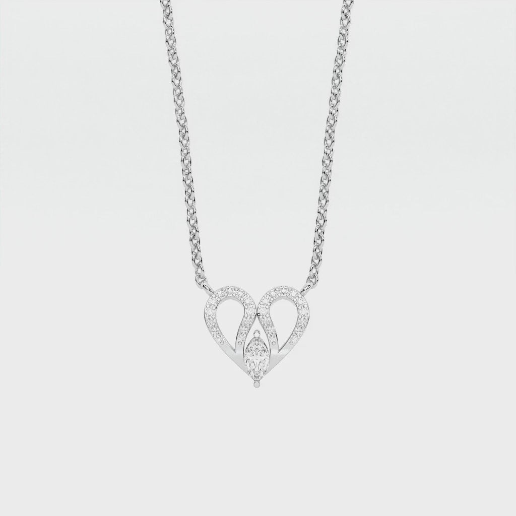 925 sterling Heart Diamond Necklaces