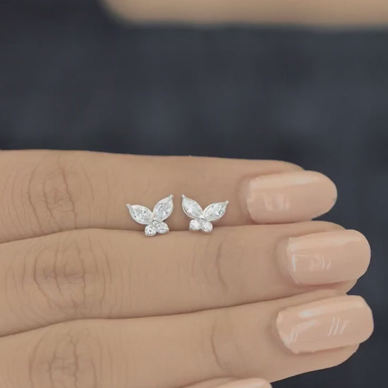 925 sterling Butterfly Diamond Earring