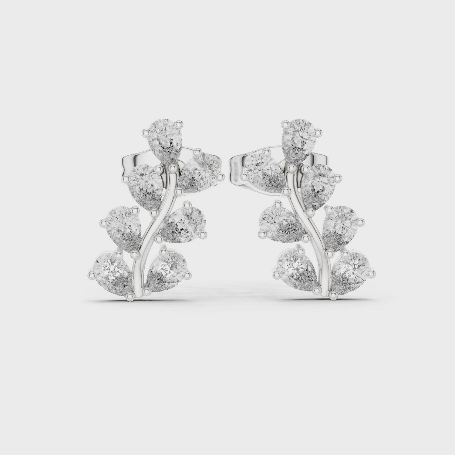 Elegant floral leaf cluster earrings for women
