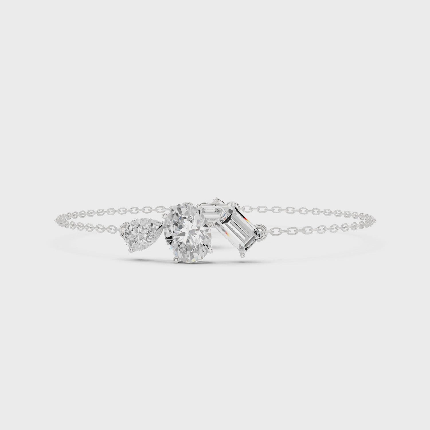 Multi shape chain bracelet with hexagon and mixed cut stone detailing