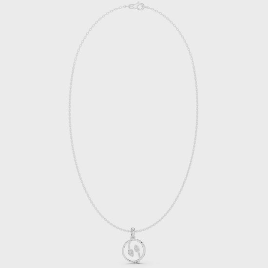 Swirl Knot Diamond Pendant Necklace