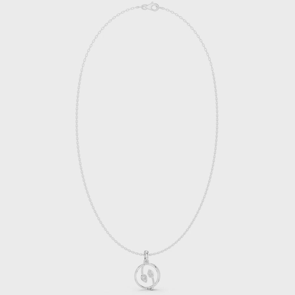 Swirl Knot Diamond Pendant Necklace
