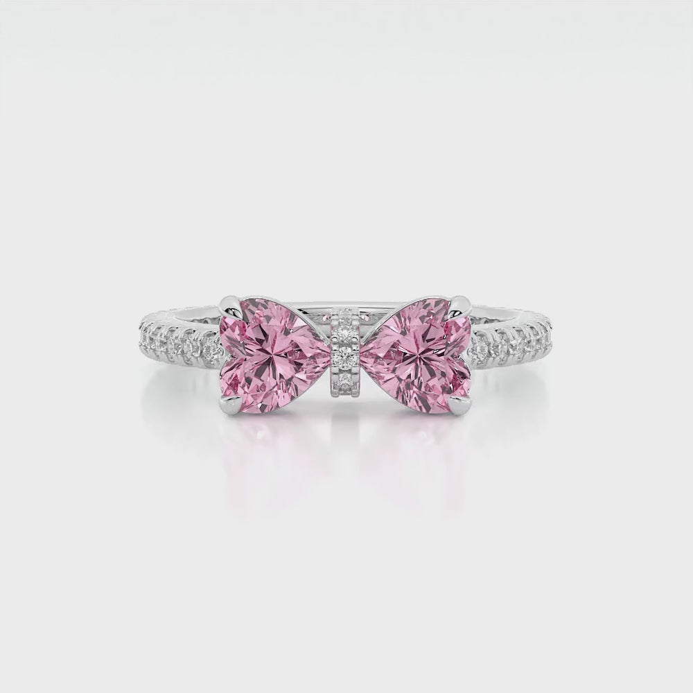 925 sterling Pink Heart Rings
