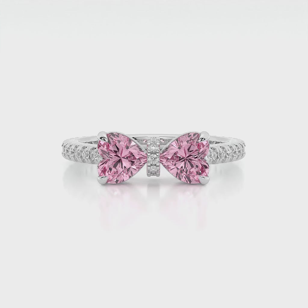 925 sterling Pink Heart Rings